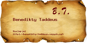 Benedikty Taddeus névjegykártya
